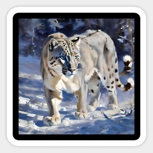 Snow Leopard Study Sticker